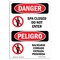 Signmission Safety Sign, OSHA Danger, 5" Height, Spa Closed Do Not Enter Bilingual Spanish OS-DS-D-35-VS-1633 - alternate 1